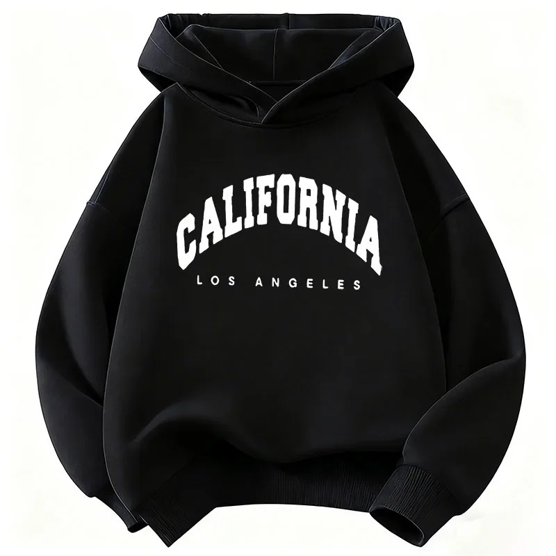 California Hoodie Los Angeles Varsity College Streetwear Vintage Ästhetik Rote Oversized Casual Sport Sweatshirts – Detail 3