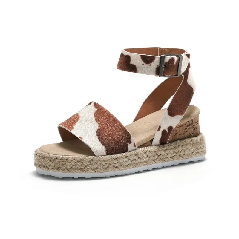 Sandalias de plataforma, zapatos de cuña para niñas, sandalias de mujer, alpargatas