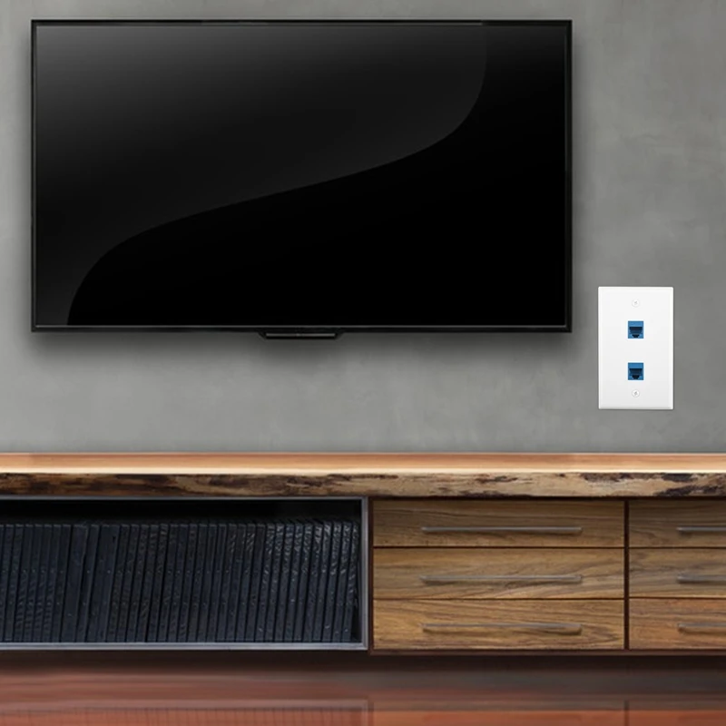 Placa Ethernet com suporte de montagem de baixa tensão, Keystone Cabo Wall Outlet, Single Gang, 2 Port, Cat6