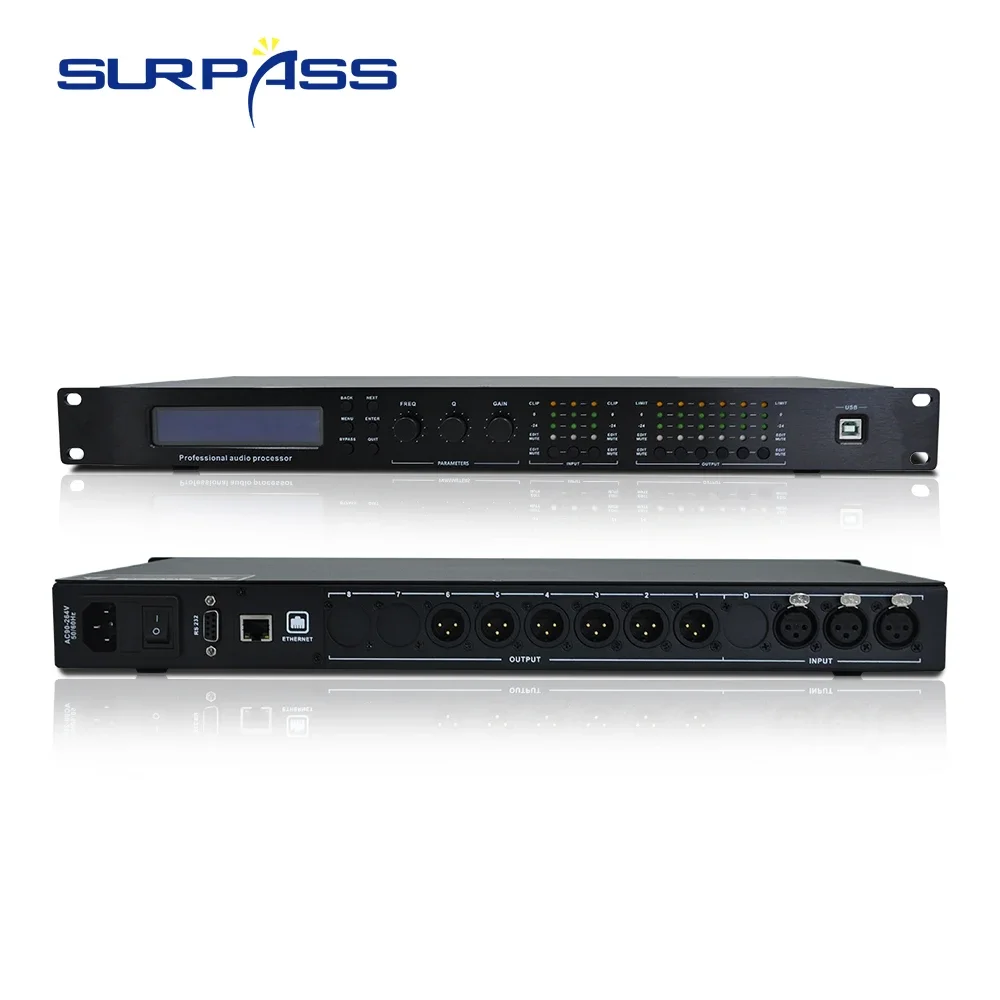 

3 Input 6 Output Stage Pro Audio Processor with FIR Dynamic EQ Complete Speaker Management System for School Hotel Supermarket