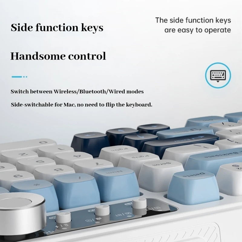 Ajazz AF98 Thri-Mode Office Keyboard Wireless Bluetooth E-Sports Game Special Mechanical Hand Type Office Computer  Keyboard