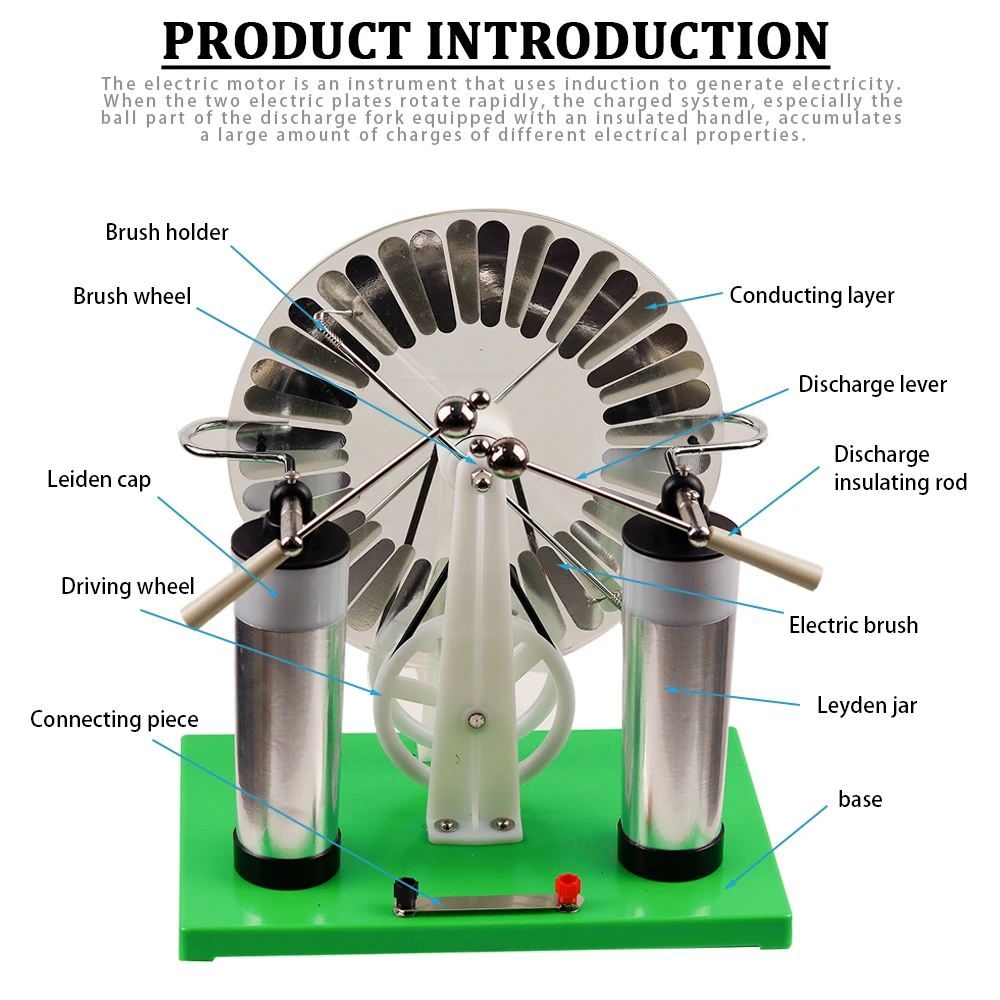 Wimshurst Static Machine Physics Electrostatic Generator Electricity Tesla experimental equipment