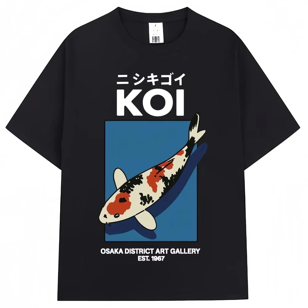 Camiseta 2026 con Diseño de Dragón Japonés Fuji, Yakuza, Pez Koi de Tokio, para Hombre y Mujer, Estilo Vintage, Camisetas de Algodón Holgadas, Ropa Urbana Masculina
