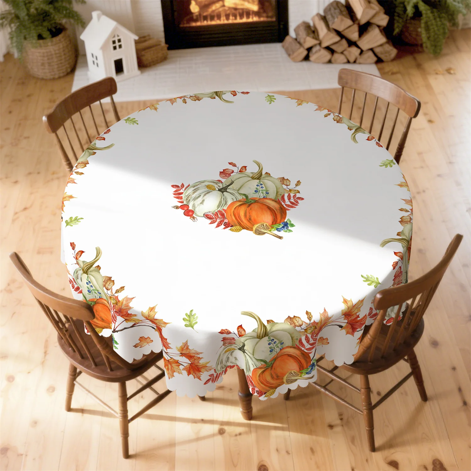 A set of pumpkin, maple leaf and autumn leaf autumn tablecloth, 1 piece per pack, suitable for Thanksgivingzyc