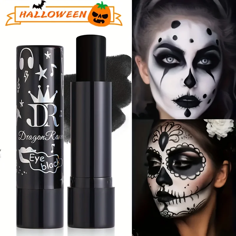Set cosplay di Halloween con fondotinta liquido bianco e rossetto nero, adatto per adulti, finitura opaca, lunga durata per tutti i tipi di pelle