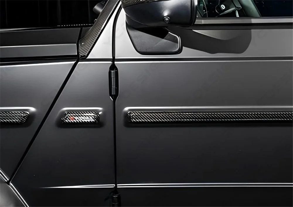 Dry Carbon Exterior Trim Cover Set Fit 2018-2026 G63 G Class W463A W464 W465 Turn Signal Rear Lamp Side Molding Hatch Handle view 4