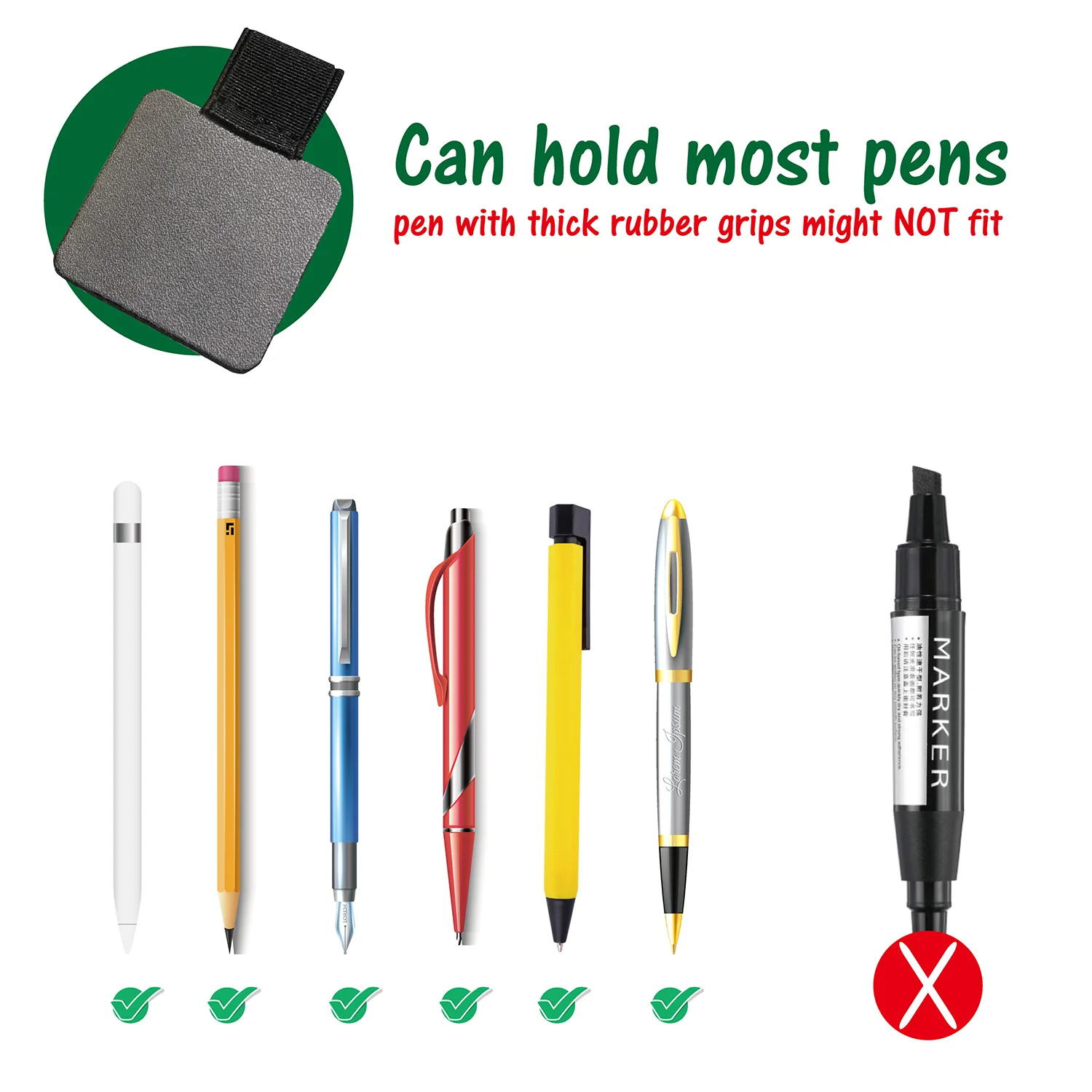 10 Pack Elastic Pen Loop Holder Self-Adhesive PU Leather Clip Pencil For Notebooks Journals Planners