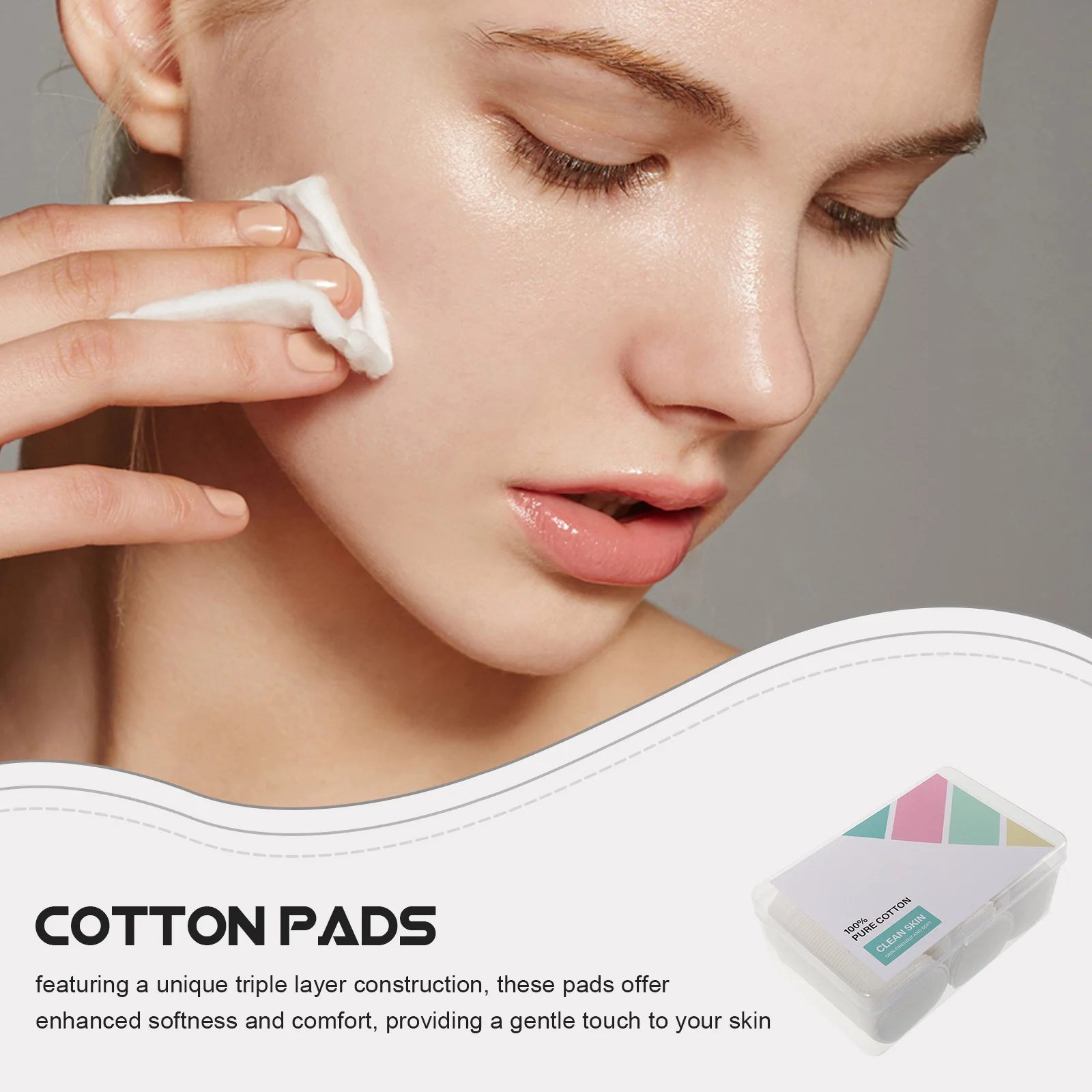 1 caixa de almofadas de algodão descartáveis de camada tripla rosto removedor de maquiagem amigável à pele rodadas para salões de beleza uso doméstico limpar