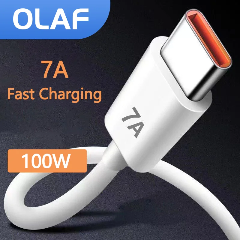 7A 100W Super-Fast Charge Type C Cable for Huawei P40 P30 Mate 40 USB Fast Charing Data Cord for Xiaomi Mi 12 Pro Oneplus Redmi