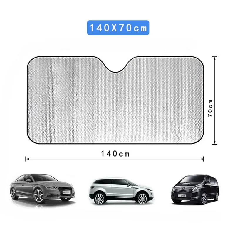 Silver Car Foldable Sun Shade - Zone Tech Premium Quality Accordion Metallic Reflective Car Sun Shade Sun Shade