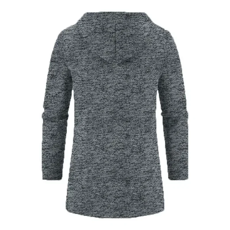 

New Autumn Men's Casual Slim Hooded Jackets Solid Zipper-Up Long Coats for Men Hooded Oversize Winter Sweatshirts Warm Jackets