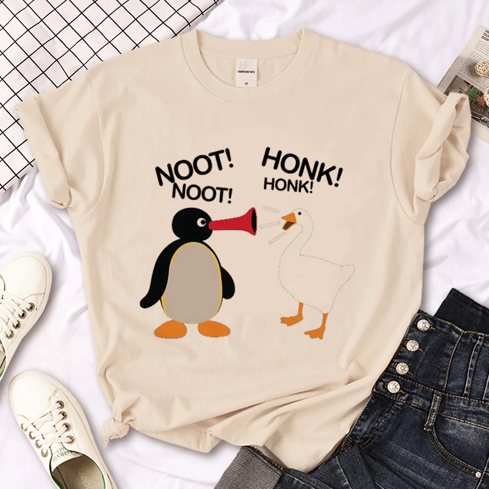 Pingu t shirt women comic Tee female harajuku clothes