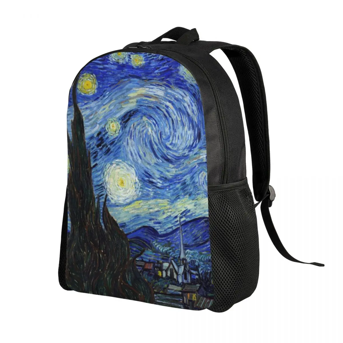 Mochila para ordenador portátil Vincent Van Gogh Starry Night para hombres y mujeres, bolsa de libros de moda para estudiantes universitarios, bolsas de pintura artística