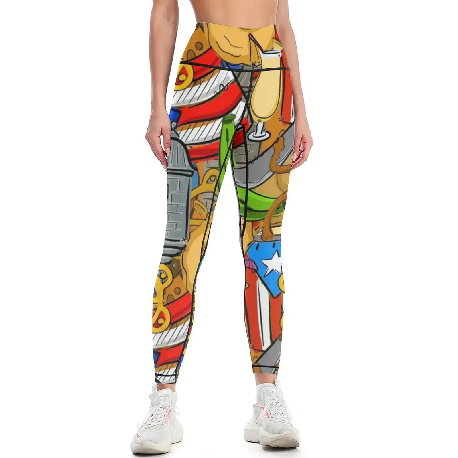 

Fiebre Boricua Leggings Women's pants Leginsy push up flared Women's tights Womens Leggings