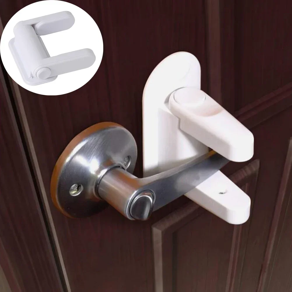 

1pc Baby Safety Lock Door Lever Lock Safety Child Proof Doors Adhesive Lever Handle Cabinet Locks for Baby Safety