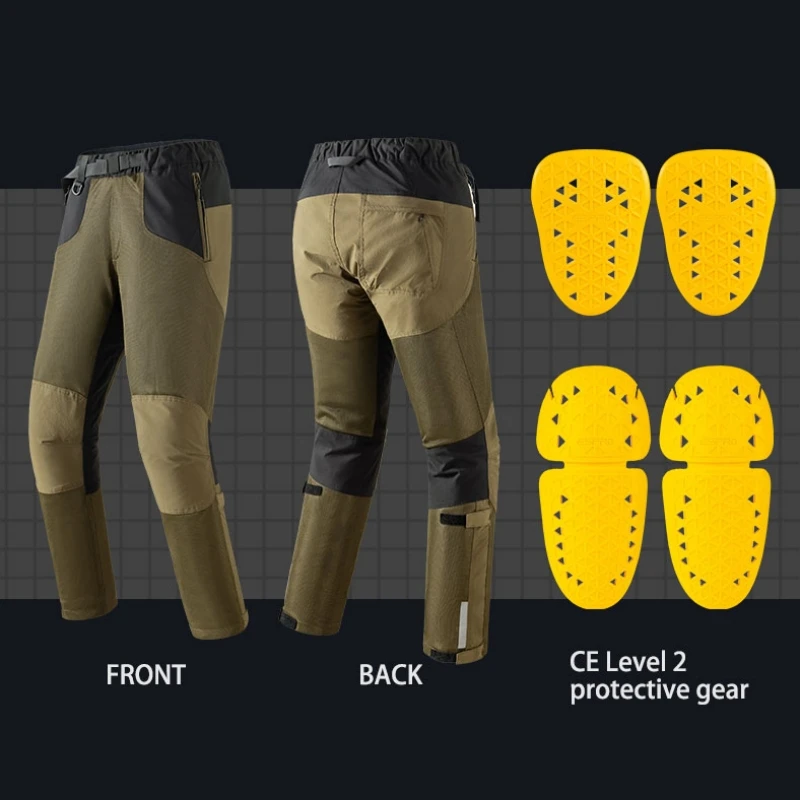 Summer Motorcycle Riding Pants with Mesh Ventilation Wear-Resistant Built-in CE Level 2 Protection Anti-Fall Motorbike Pants