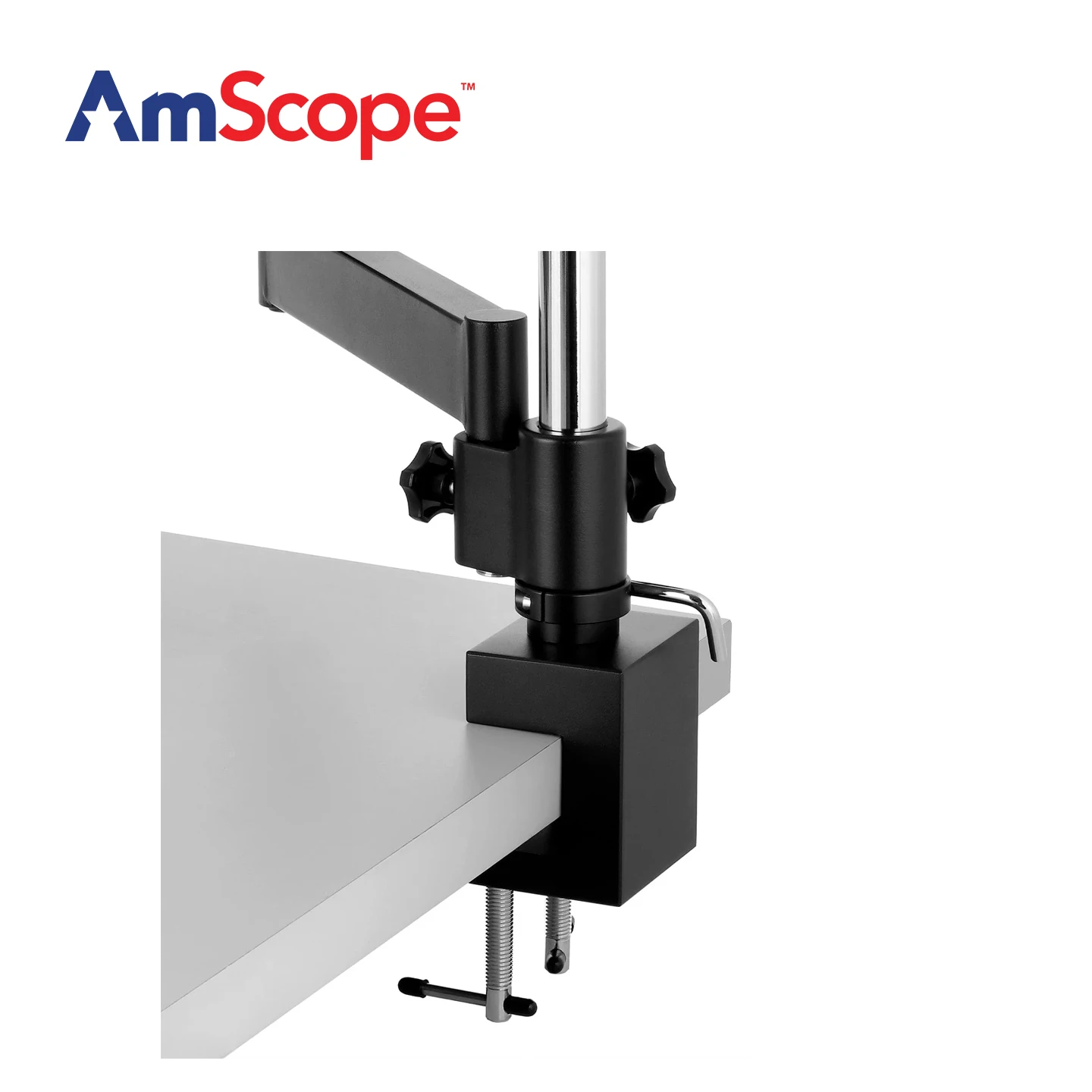 AmScope SM-8T Series Simul-Focal Zoom Stereo Microscope on Articulating Arm With 144-LED