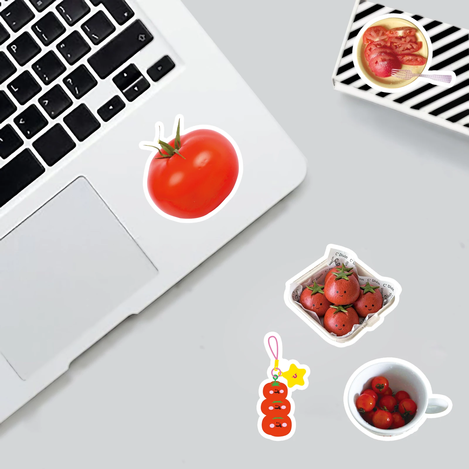 50Pcs Funny Tomato Cartoon Cute Waterproof Sticker Skateboarding Retro home decal Sticker