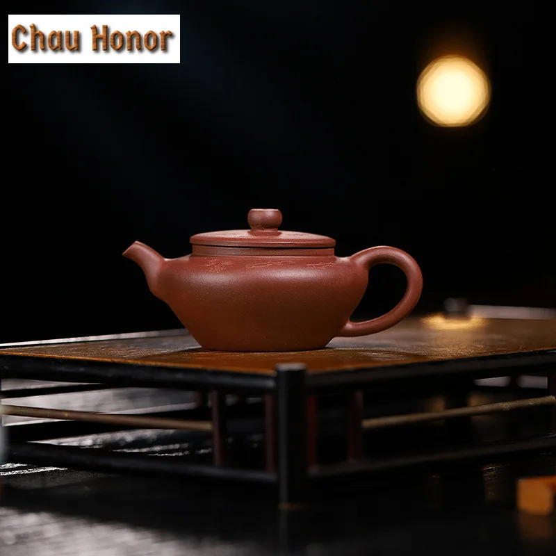 

125ml Ancient Yixing Purple Clay Teapots Handmade Small Pot Raw Ore Purple Mud Kettle With Infuser Zisha Tea Set Collection Gift