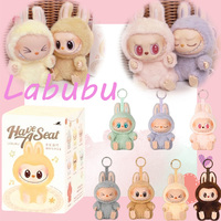 Hot Sales Anime Characters Macaron Labubu with Seat Series Vinyl Pendant Plush Doll Cute Monster Replica Keychain Birthday Gift