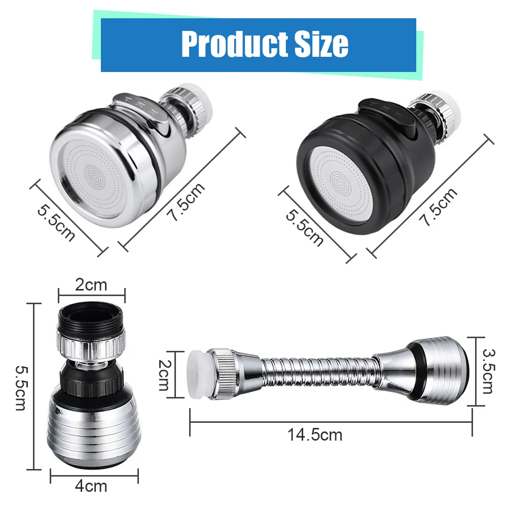 Rotatable Faucet Water Saving Filter Bubble Sprayer Faucet High Pressure Faucet Diffuser Nozzle Faucet for Kitchen Bathroom Sink