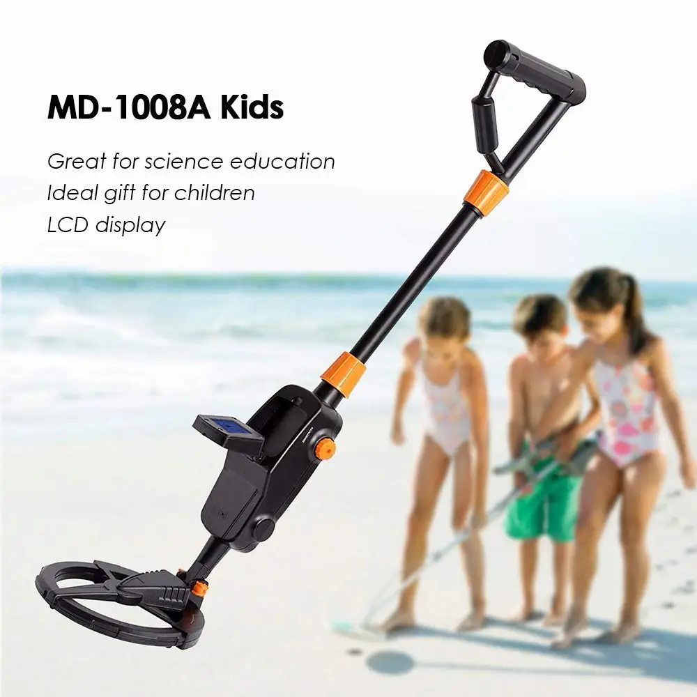 Detector de Metales ligero para niños MD-1008A, buscador de golder para niños, caza del tesoro, bobina de búsqueda impermeable, Detector LCD