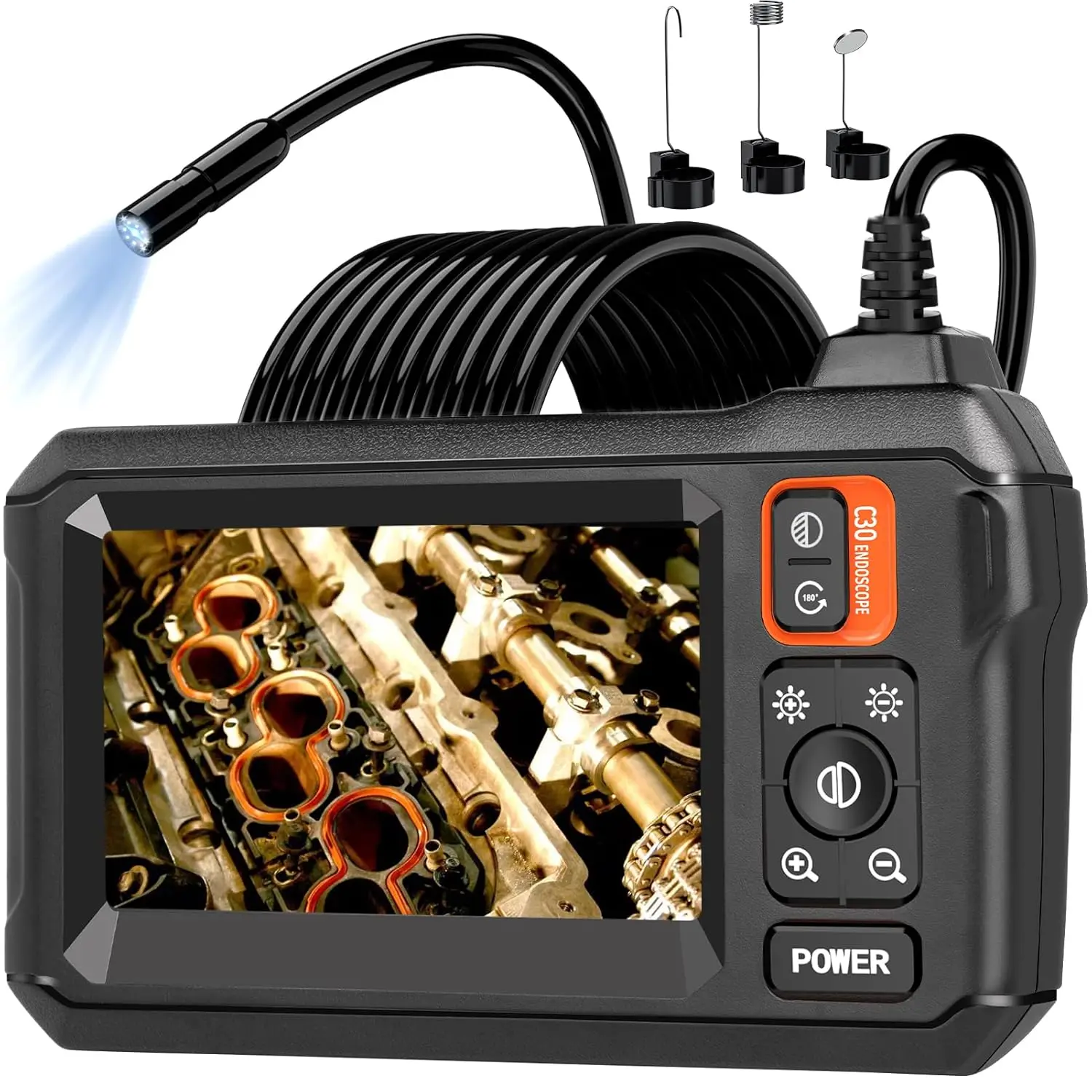 

1080P HD Borescope Inspection Camera 4.3'' IPS Single Lens Endoscope Camera lP67 Waterproof Snake Camera for Drain