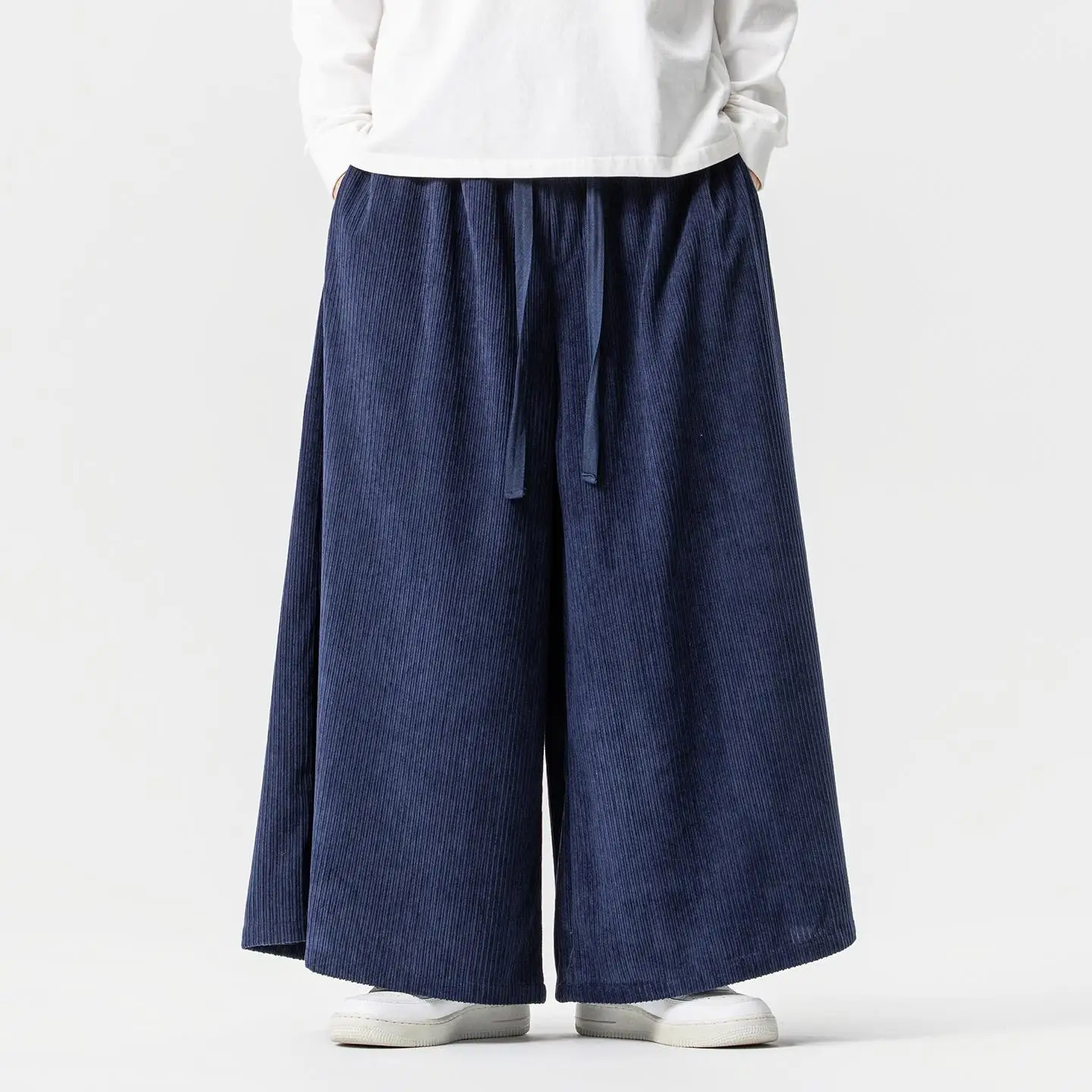 

Autumn Men Thick Corduroy Skirt Pants Men Casual Vintage Harlan Pants Men Harajuku Wide Leg Pants Men Retro Straight Trousers