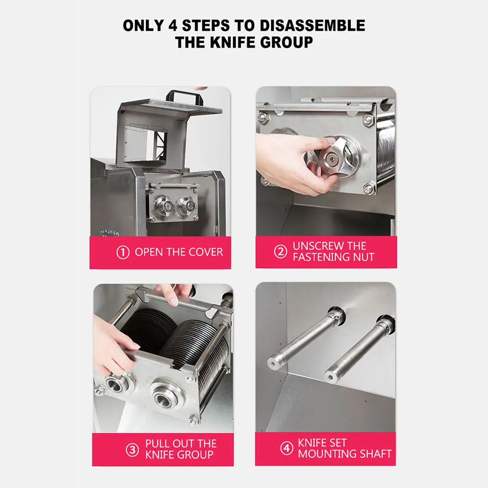2025 Version Meat Slicer Cutter Shredded Machine Stainless Steel Meat Diced Grinder Machine Multifunctional Cutter