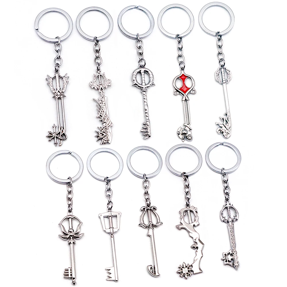 Game Kingdom Hearts Pendant Keychain Sora Key Keyblade Key Chain Keyring For Mens Keychain Accessories Key Ring Pendant llaveros