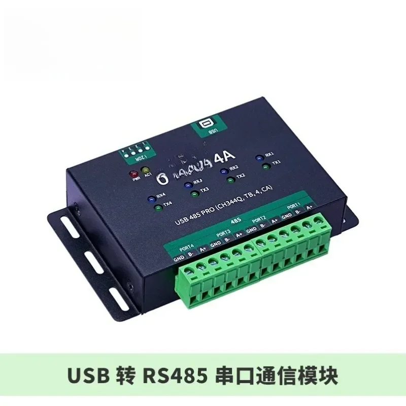 Industrial Grade, Isolated USB to 4-Channel RS485 Serial Communication Module Converter CH344Q Chip