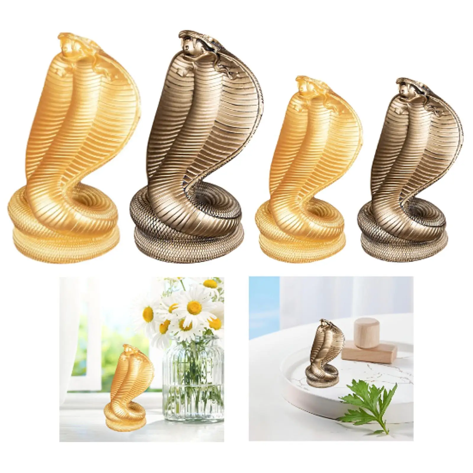 Snake Statue 2025 New Year Decoration Multipurpose Resin Decorative Snake Figurine for Bedroom Walkway Living Room Desk Party