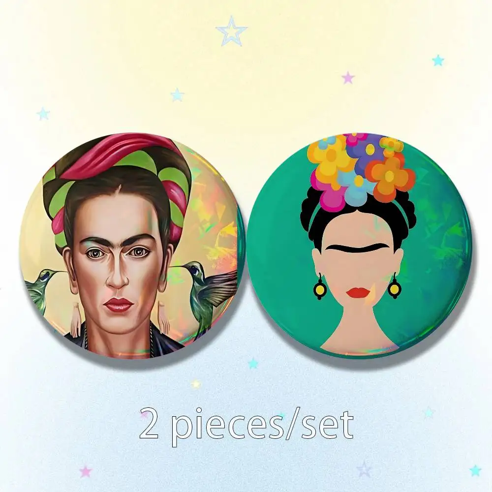 Art F-Frida K-Kahlos 25/32/44/58/75mm Badges Bright Printed Icon Gift For Friends Badge Collar Brooch Lapel Pin Metal