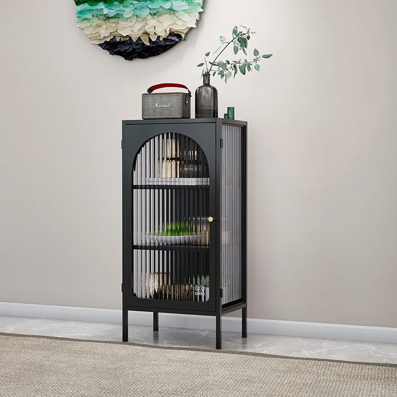 خزانة جانبية خزانة شاي زجاجية نبيذ صغير خزانة مطبخ خزانة دلو القهوة تخزين