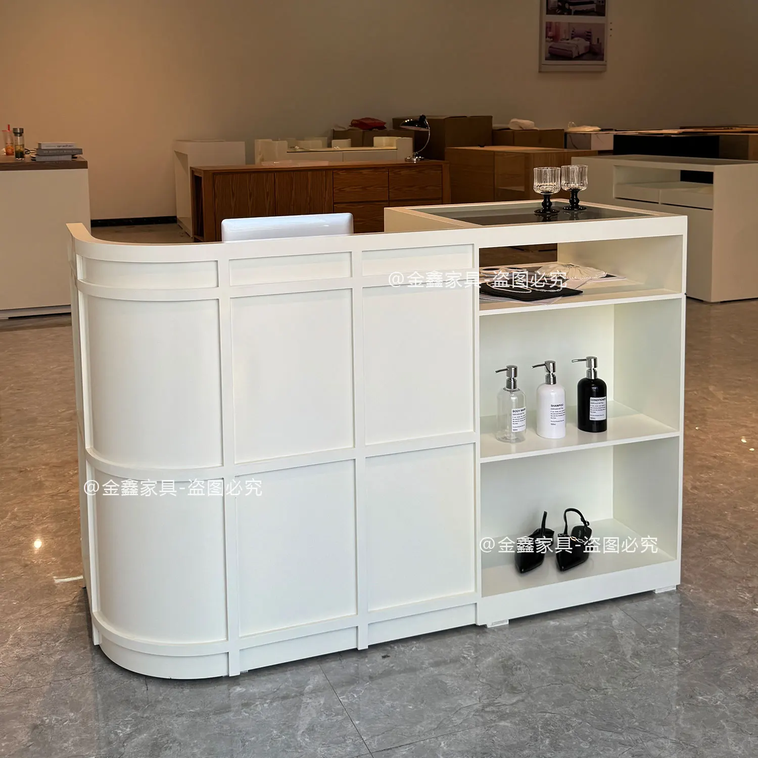 Clothing store, bar counter, cash register, store, small light luxury high-end reception desk