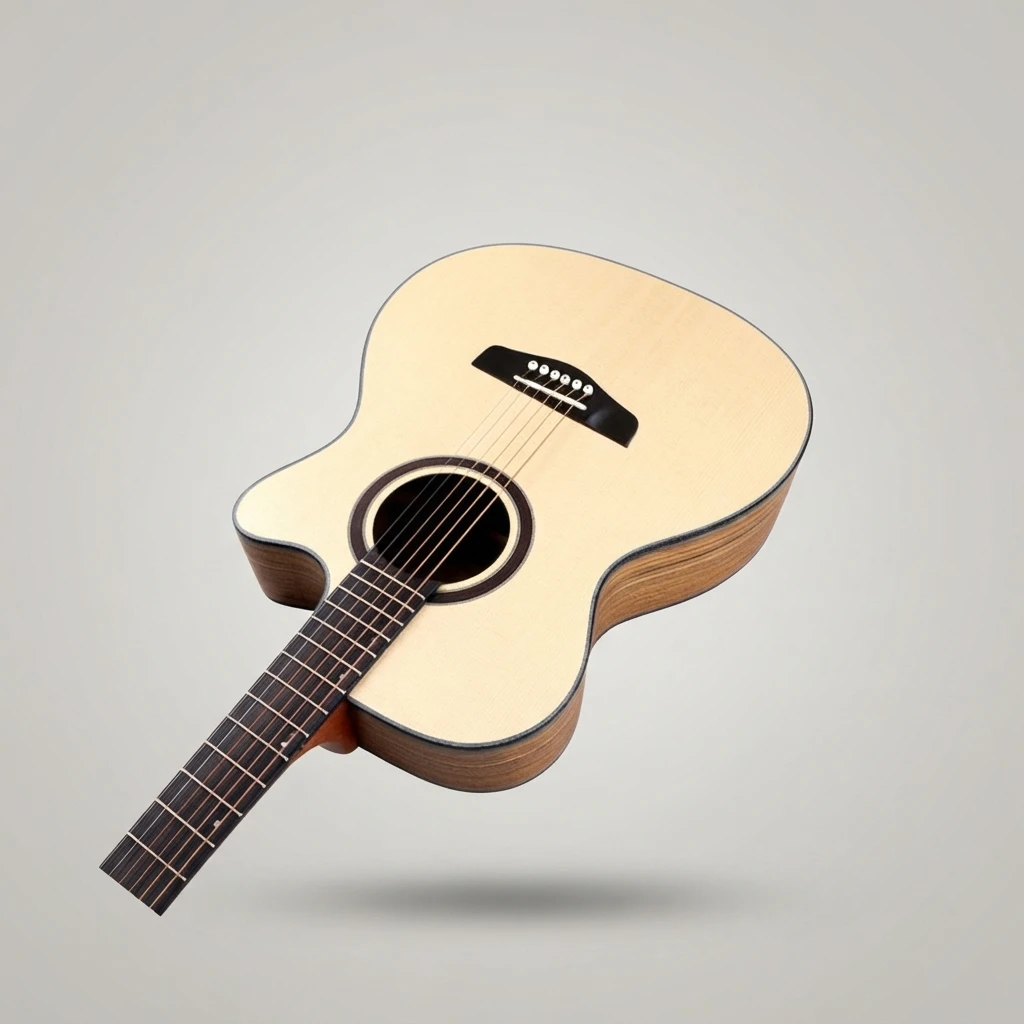 High Quality 6 String Cutaway Acoustic Guitar Natural Top Dark Back Sides White Binding Chrome Tuners Dot Inlay Bridge Pins