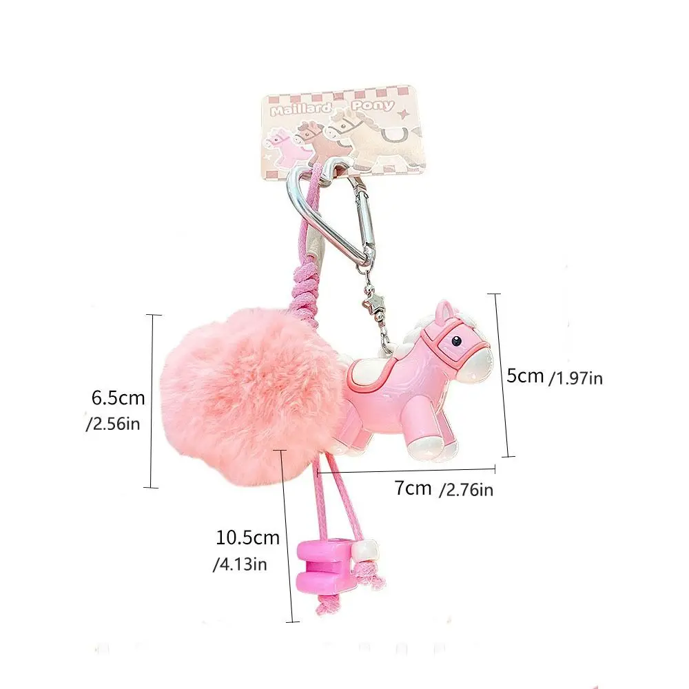 Grappig met bal pluche pony sleutelhanger dierenriem mascotte lichtgewicht paard sleutelhanger Chinese stijl zegen nieuwjaar sleutelhanger kindergeschenken