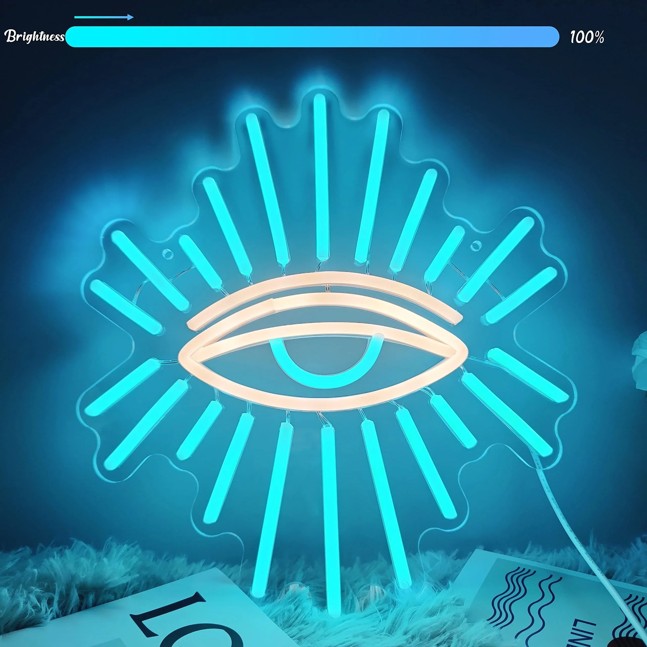 Evil Eyes Neon Sign LED Green Goth Eyes Neon Light Sign for Game Room Bedroom Man Cave Room Party Gift Home Decor Night Light