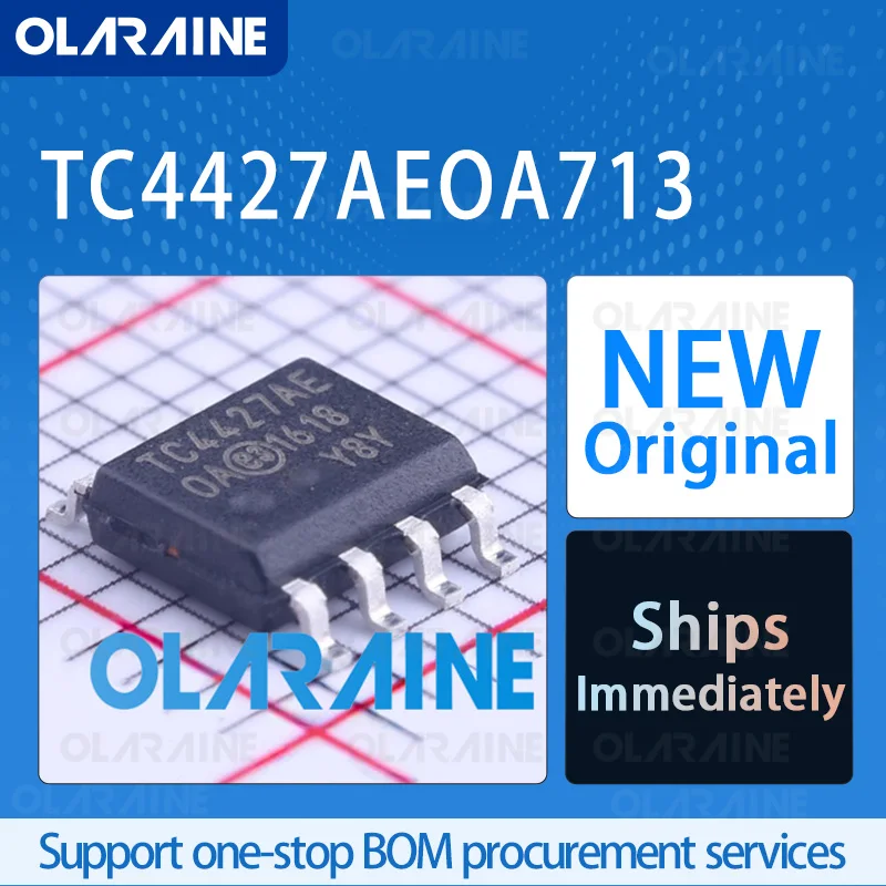 

5/10/100Pcs TC4427AEOA713 SOIC-8 original gate driver RoHS MOSFET Gate Drivers 2 Output Current 1.5 A Voltage 18 V