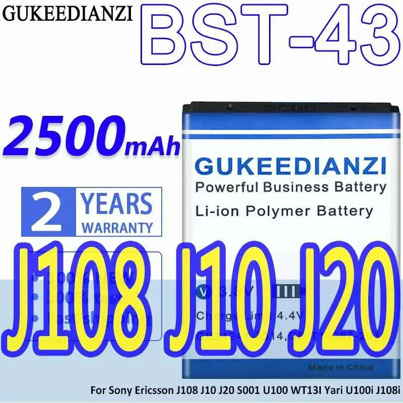

Аккумулятор мобильного телефона Bst-43 2500 мАч для Sony Ericsson J108 J10 J20 S001 U100 WT13I Yari U100i J108i Bst 43