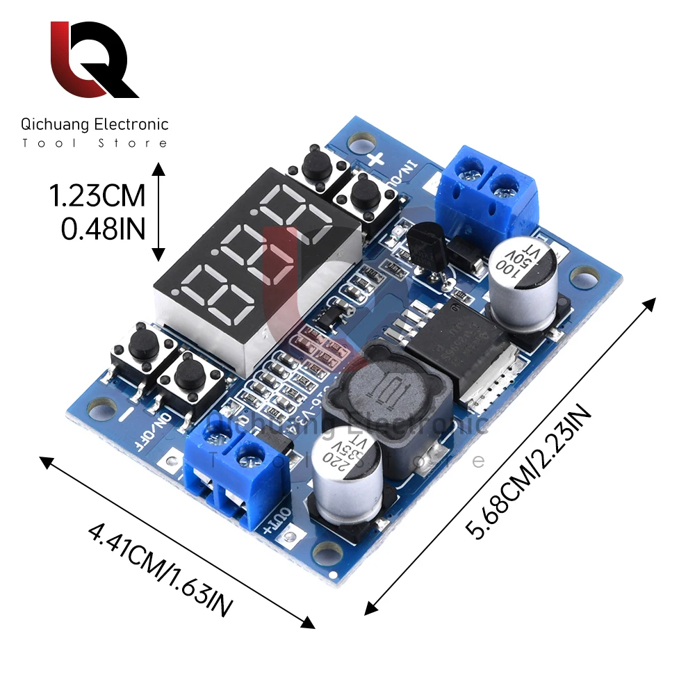DC7-36V إلى DC0.5V-35V قابل للتعديل تنحى وحدة امدادات الطاقة LM2596 الجهد المنظم 3A مع LED الفولتميتر عرض الرقمية