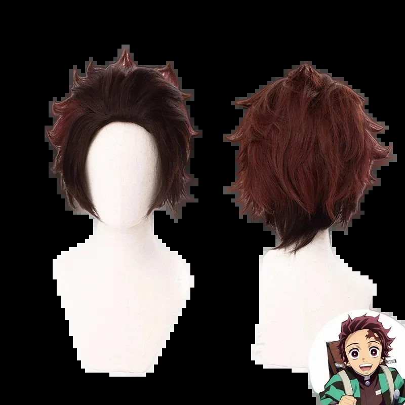 2025 11 أزياء أنيمي تانجيرو كامادو التأثيرية للرجال قناع شعر مستعار كيمونو عباءة موحدة لحفلات الهالوين قماش Demonias للبالغين