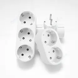 EU Plug Adapter 1 to 2/3 Extension Socket 220V 16A Type F Spian Germany Korea Plug EU Standard Power Converter AC Wall Outlet