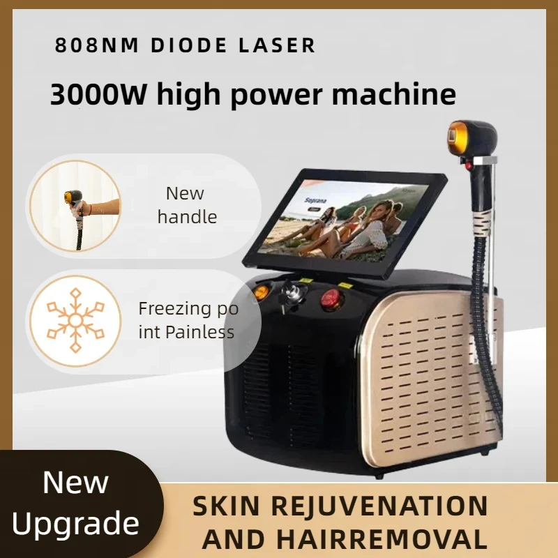 Portable Diode Ice Titanium Laser Hair Removal Machine  Professional Permanent Alexandrite Device 808nm