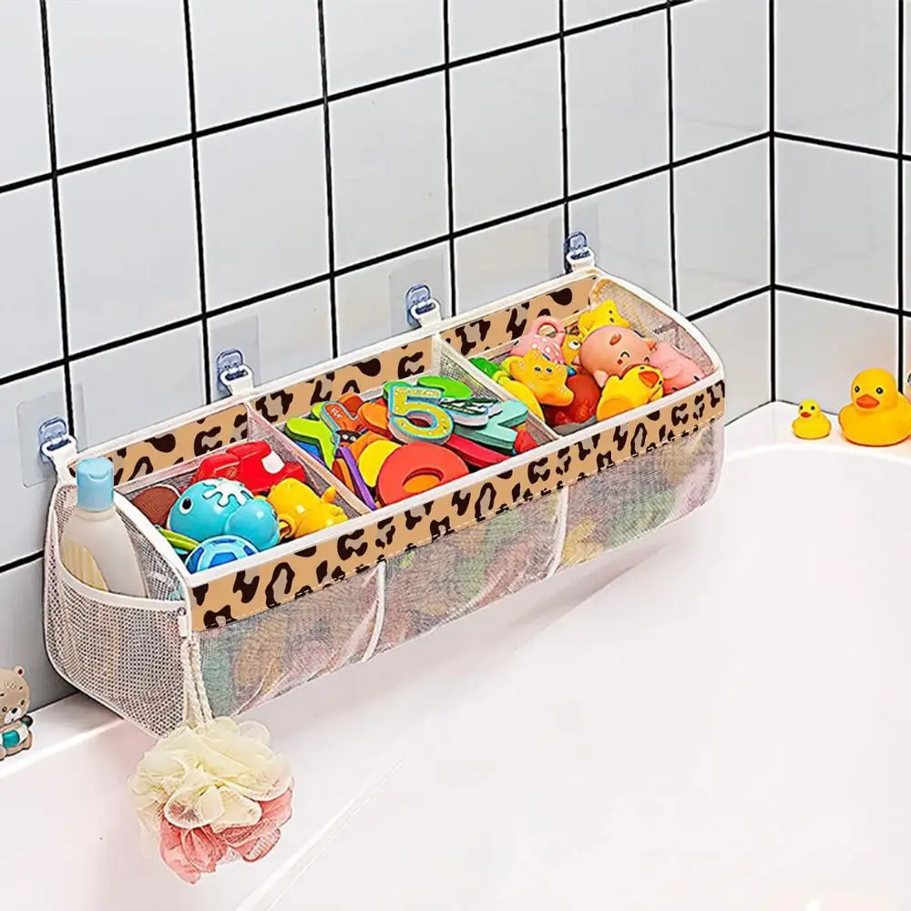 

Large Openings Bathroom Storage Bag 3 Compartment Breathable Bath Storage Holder Quickly Dry with Sticky Hook