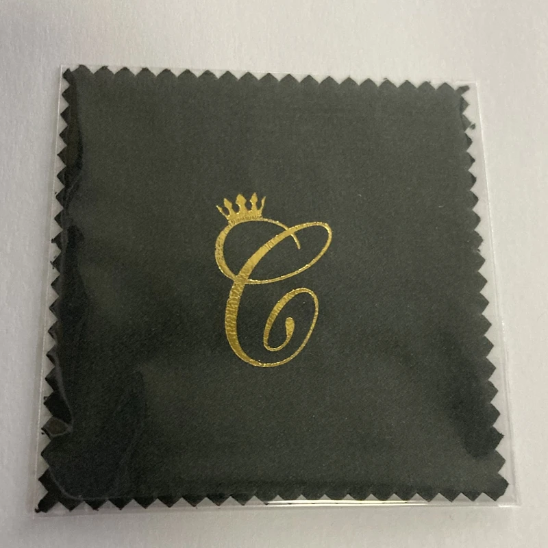 200pcs Emboss Custom LOGO 8*8cm Silver Gold Polish opp bags Cloth for silver Jewelry Cleaner Blue Microfiber Suede Fabric