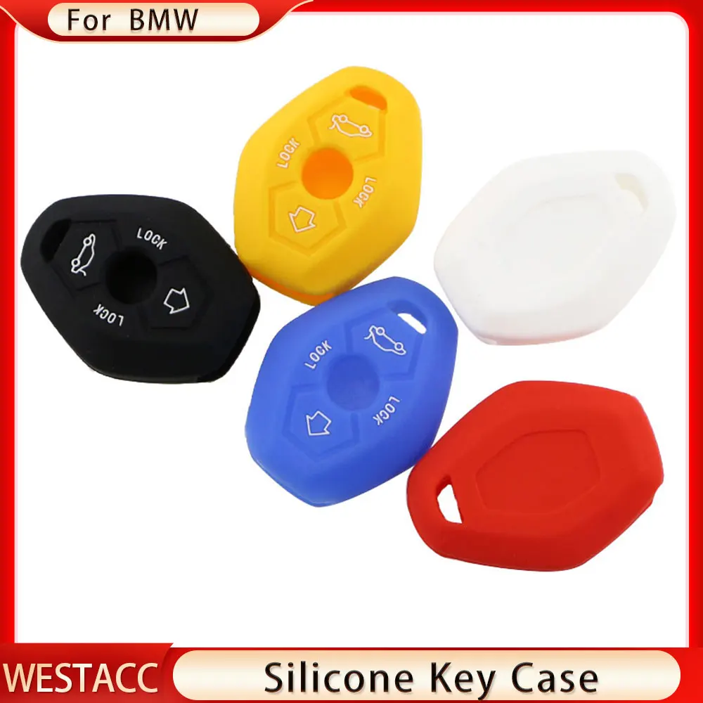 Silicon Car Fob Case Holder Shell Protector Key Cover Fit for BMW X3 X5 Z3 Z4 3 5 7 Series E38 E39 E46 E83 M5 325i 2 Button Key