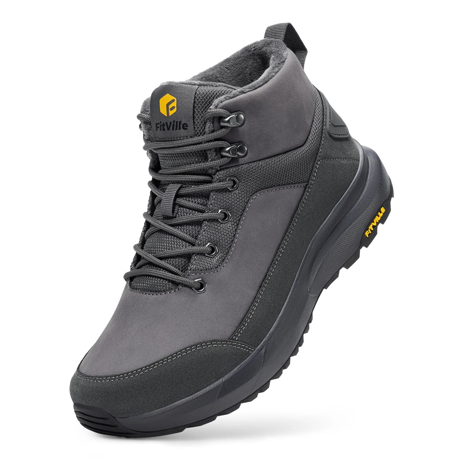 FitVille Outdoor Herren Winterstiefel, extra breite Zehenpartie, wasserabweisende, warme, mit Fleece gefütterte Trekking-Schneeschuhe für Männer – Detail 16