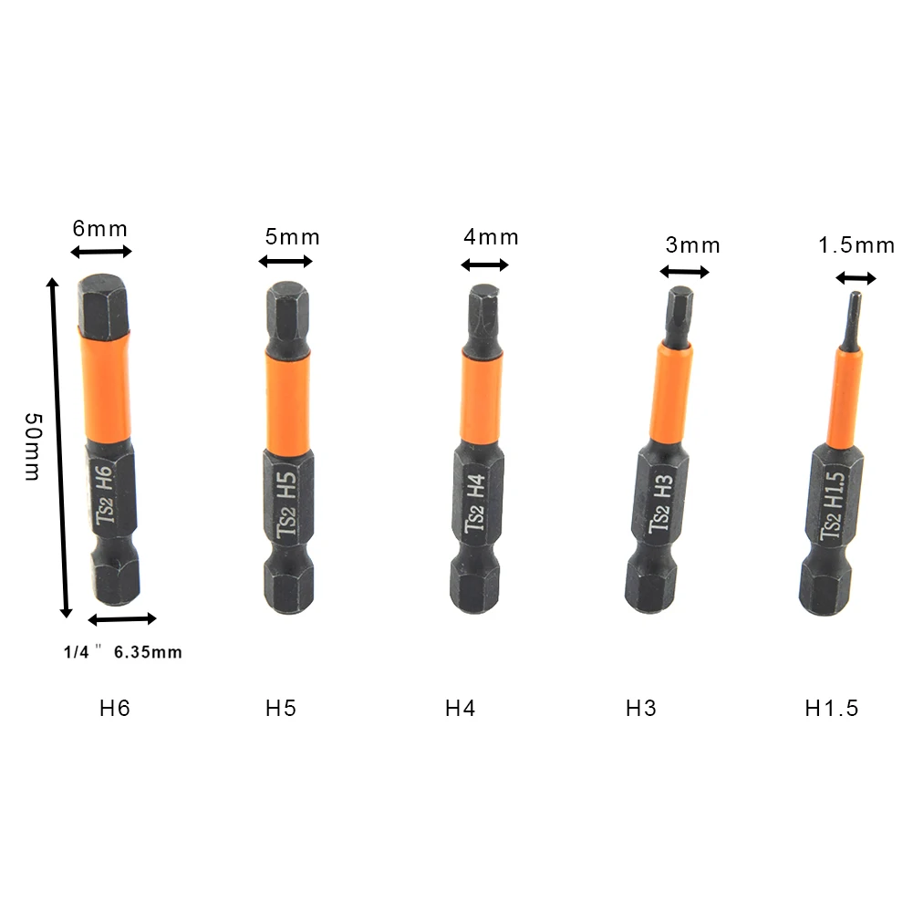 50mm Hex Bit With 1/4 Inch Hex Shank For Power Drill Electric Screwdriver And Pneumatic Screwdriver Compatibility