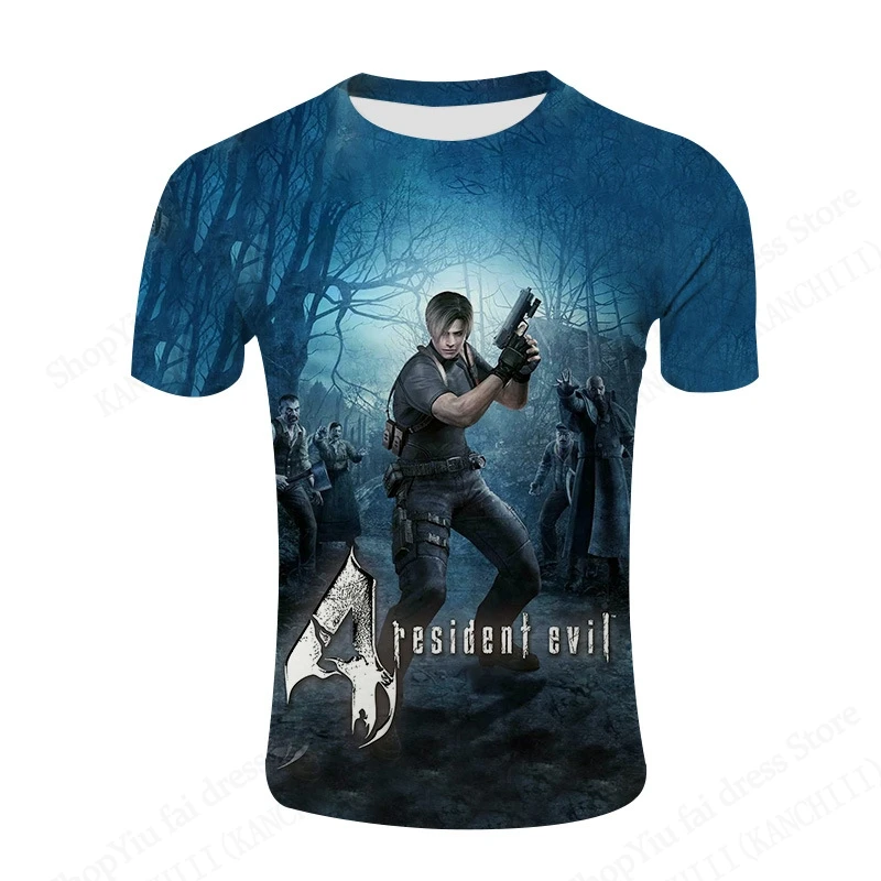 2025 موضة جديدة لعبة الشر المقيم ثلاثية الأبعاد تي شيرت مطبوع الرجال النساء تي شيرت قصيرة الأكمام رداء علوي غير رسمي تيز الصيف الجرافيك التي شيرت الصبي